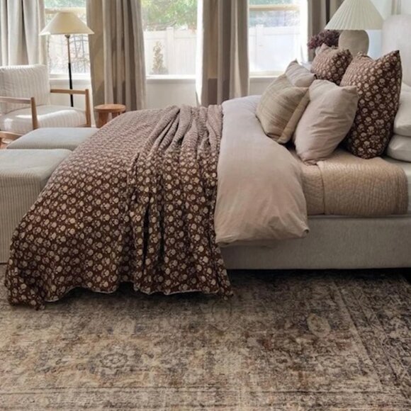 New  Luxury Floral Print Kantha Quilt Queen Size - Picture 2 of 4